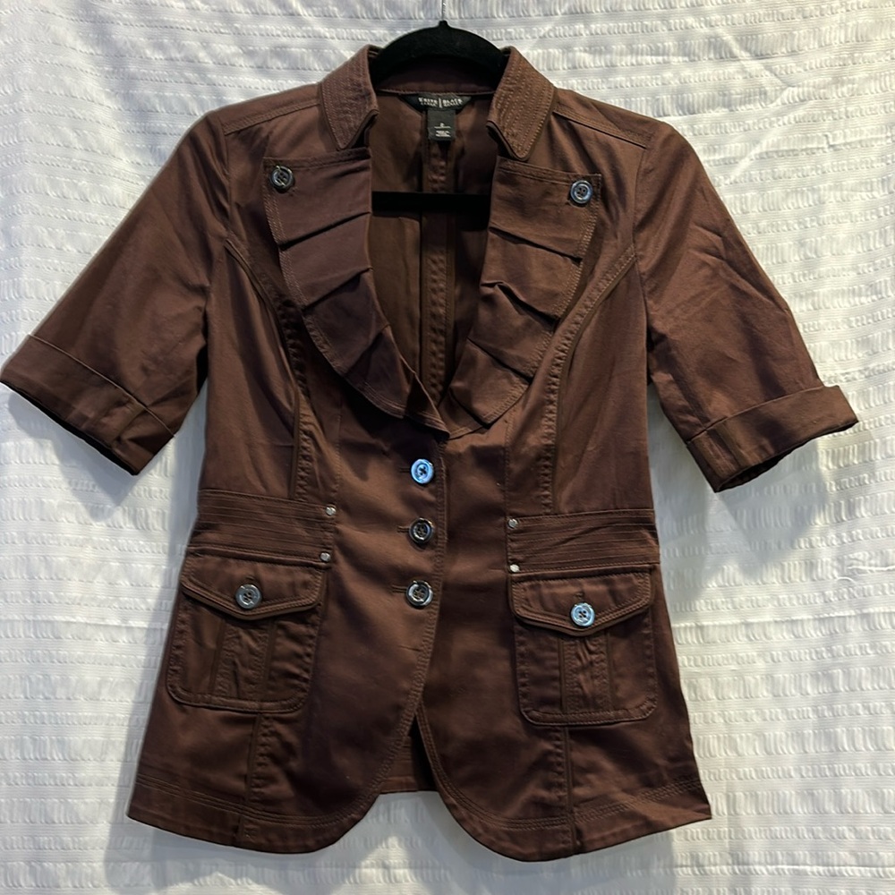 WHBM brown, short sleeve jacket